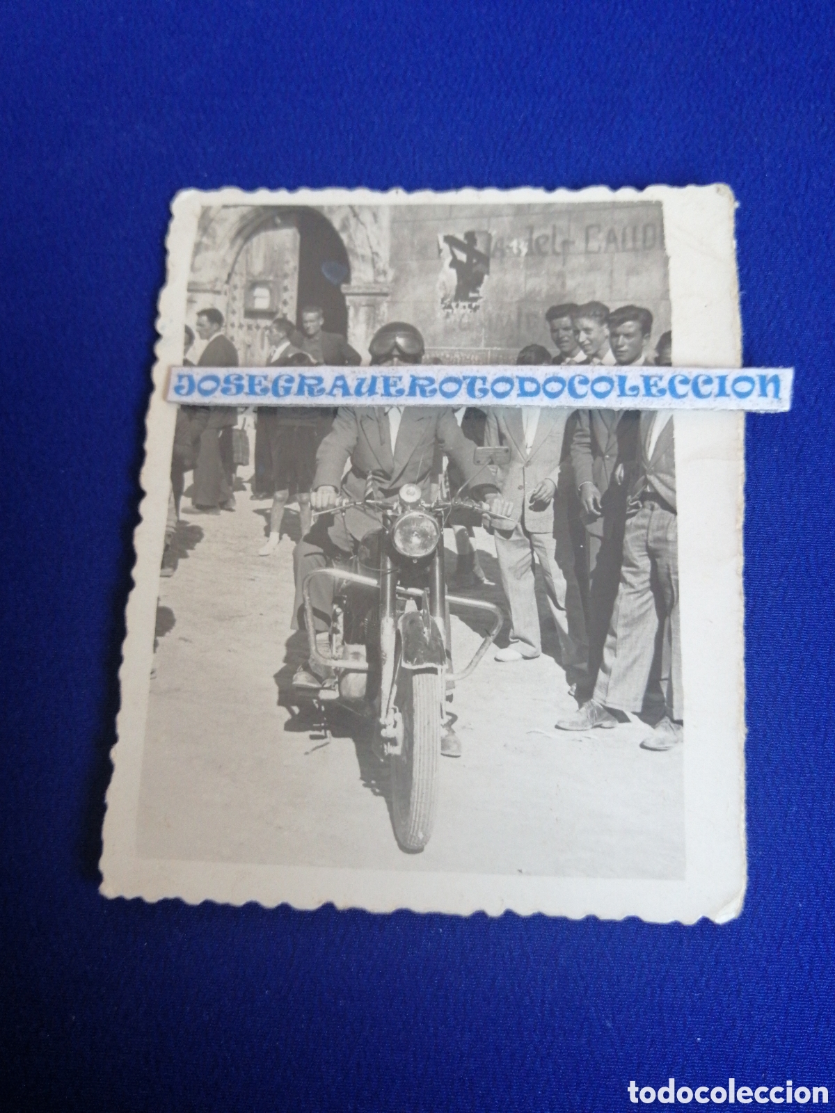 Fotografia antica: MOTORISTA CON CASCO FOTOGRAF&Iacute;A ANTIGUA SIGLO PASADO