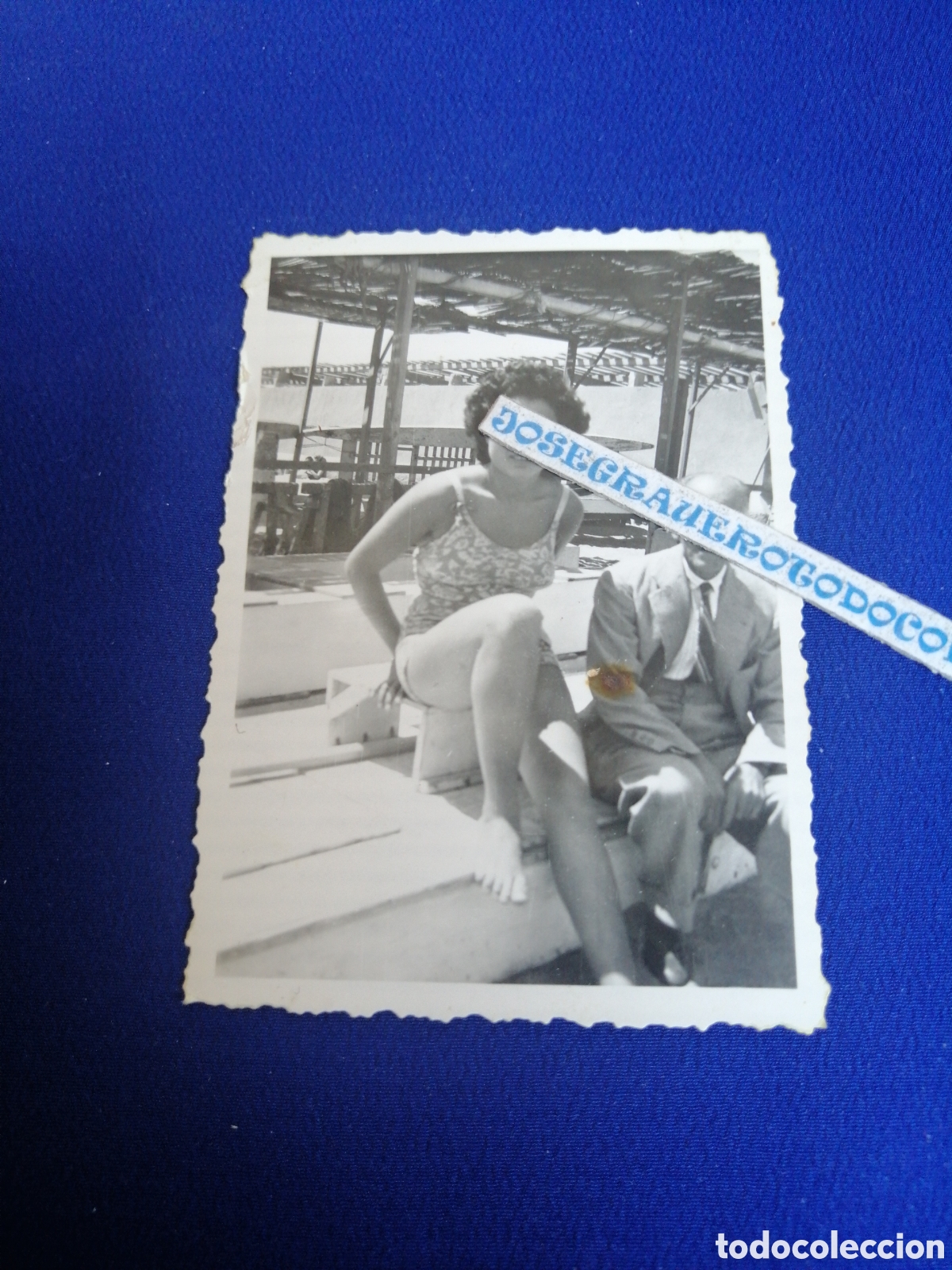 Fotografia antica: MODELO EN BA&Ntilde;ADOR - PLAYA DE LA BARCELONETA (BARCELONA) A&Ntilde;O 1948 FOTOGRAF&Iacute;A ANTIGUA SIGLO PASADO