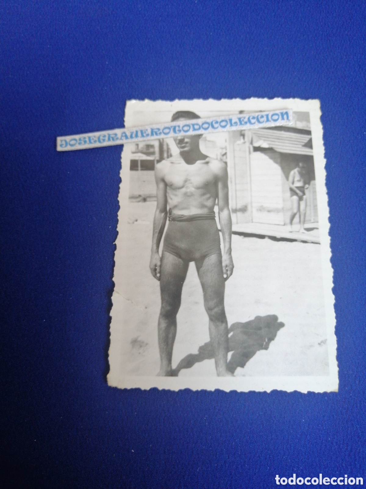 Fotografia antica: MODELO EN BA&Ntilde;ADOR EN LA PLAYA DE LA BARCELONETA (BARCELONA) 1948 FOTOGRAF&Iacute;A ANTIGUA SIGLO PASADO