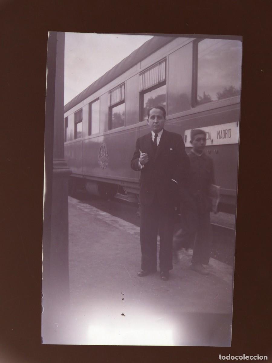 Fotografia antica: ESTACION, FERROCARRIL, VALENCIA-MADRID - CLICHE NEGATIVO EN CELULOIDE, A&Ntilde;OS 1920-1930