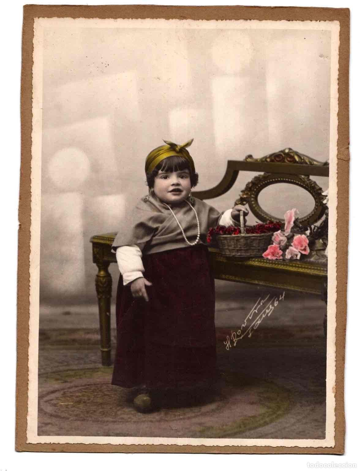 Fotografia antica: FOTOGRAFIA ALBUMINA COLOREADA RETRATO INFANTIL. ROVIRA, 1864