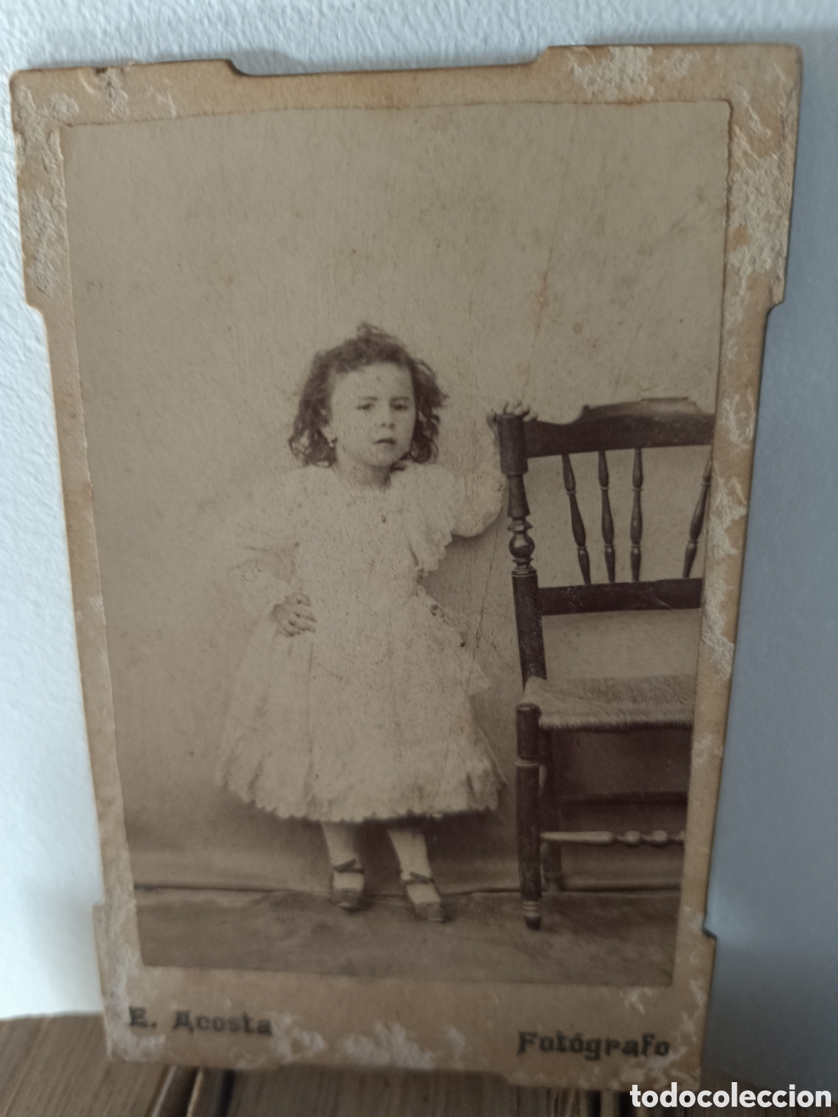 Fotografia antica: FOTOGRAFIA DE NI&Ntilde;A, ALBUMINA DE E. ACOSTA, FOT&Oacute;GRAFO