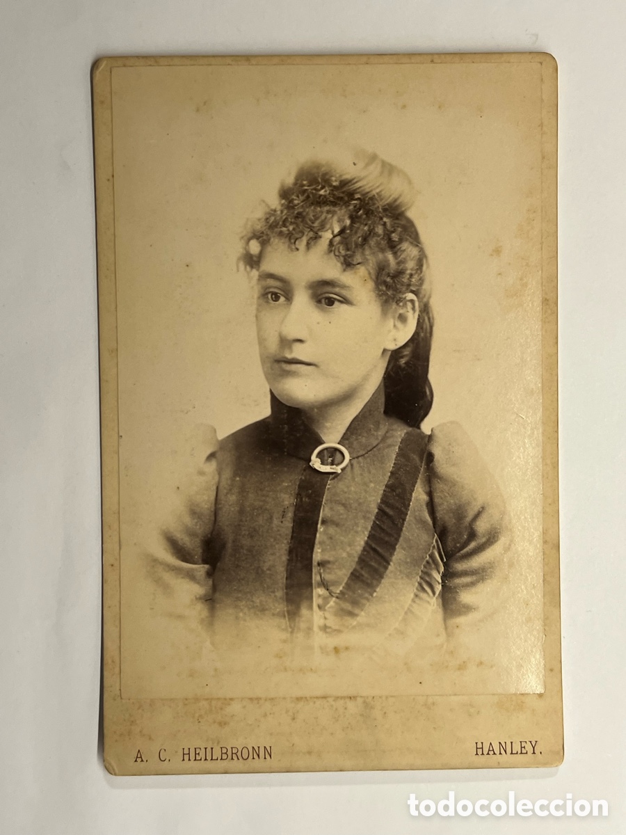 Fotografia antica: HANLEY Reino Unido.. A. C. HEILBRONN. Retrato Gabinete. Dama Inglesa (fin Siglo XIX)