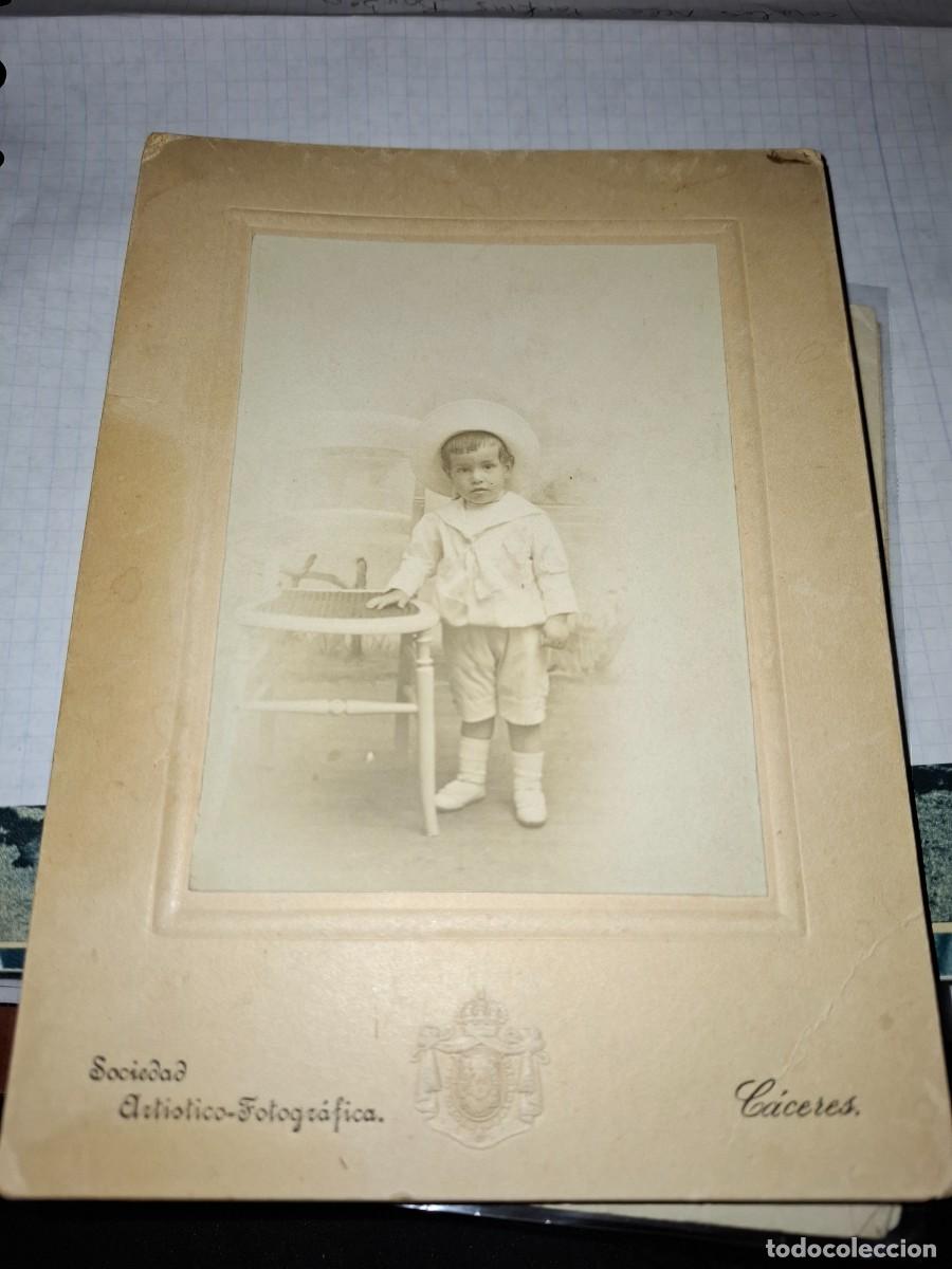 Fotografia antica: Foto ni&ntilde;o, sociedad artistico fotografica, caceres 17 x 12,5 cm
