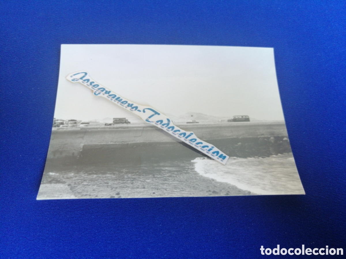 Antique Photography: LAS PALMAS DE GRAN CANARIA - DIQUE - CAMI&Oacute;N, AUTOB&Uacute;S Y COCHES FOTOGRAF&Iacute;A ANTIGUA SIGLO PASADO