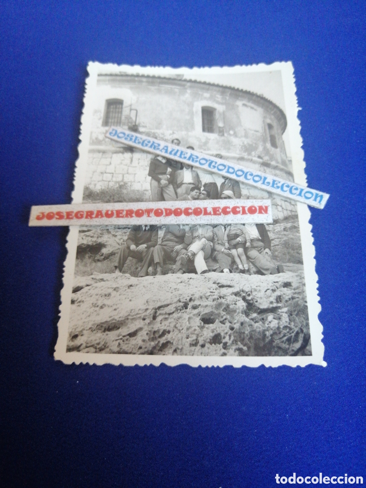 Antique Photography: CULLERA (VALENCIA) FARO DE CULLERA CON MODELOS POSANDO A&Ntilde;O 1958 FOTOGRAF&Iacute;A ANTIGUA SIGLO PASADO