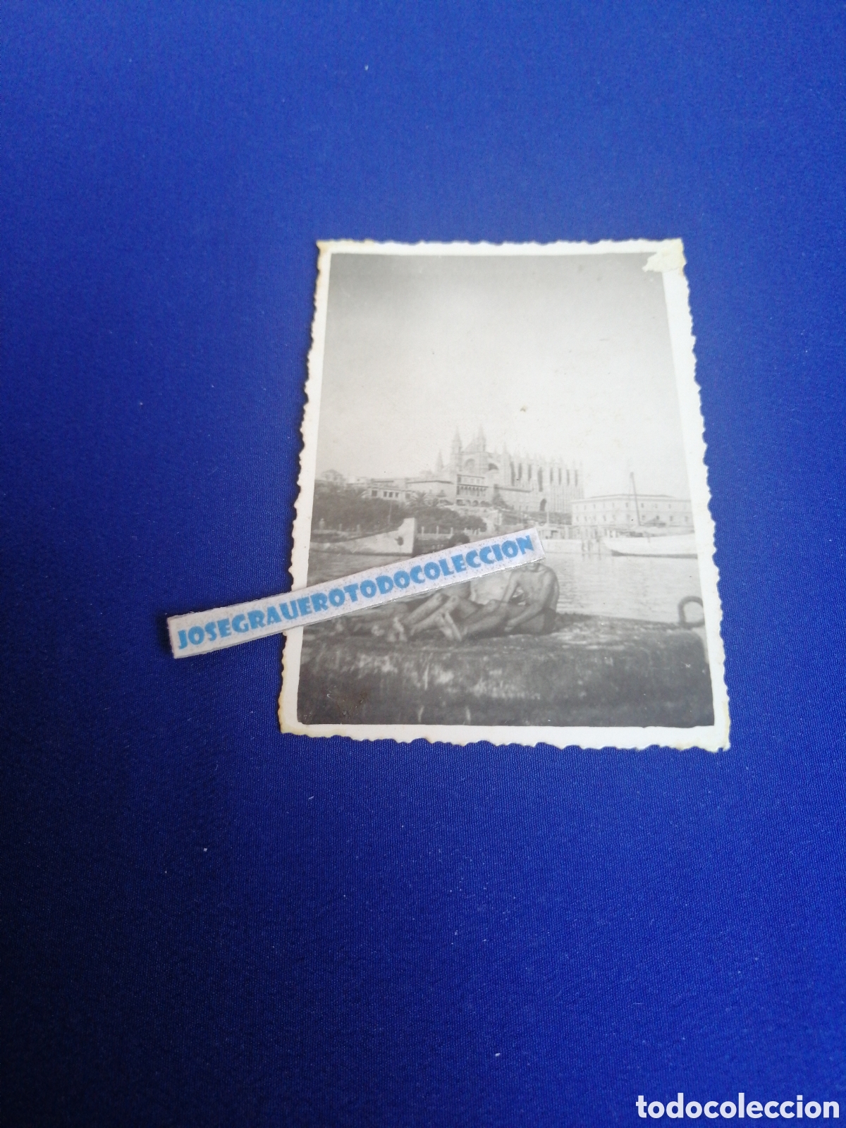 Antique Photography: PALMA DE MALLORCA PUERTO A&Ntilde;O 1949 CON MODELOS POSANDO EN BA&Ntilde;ADOR FOTOGRAF&Iacute;A ANTIGUA SIGLO PASADO