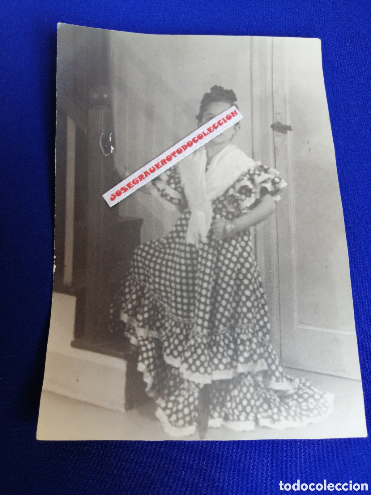 Antique Photography: NI&Ntilde;A MODELO POSANDO ANDALUZA TRAJE DE FARALAES FOTOGRAF&Iacute;A ANTIGUA SIGLO PASADO