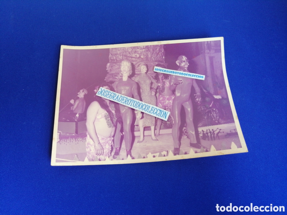 Fotografia antica: FALLAS DE VALENCIA CON FALLEROS VESTIDOS DE HAIWAINOS SELLO FOTOGR&Aacute;FICO FOTO ANDRADA (VALENCIA) FOTO