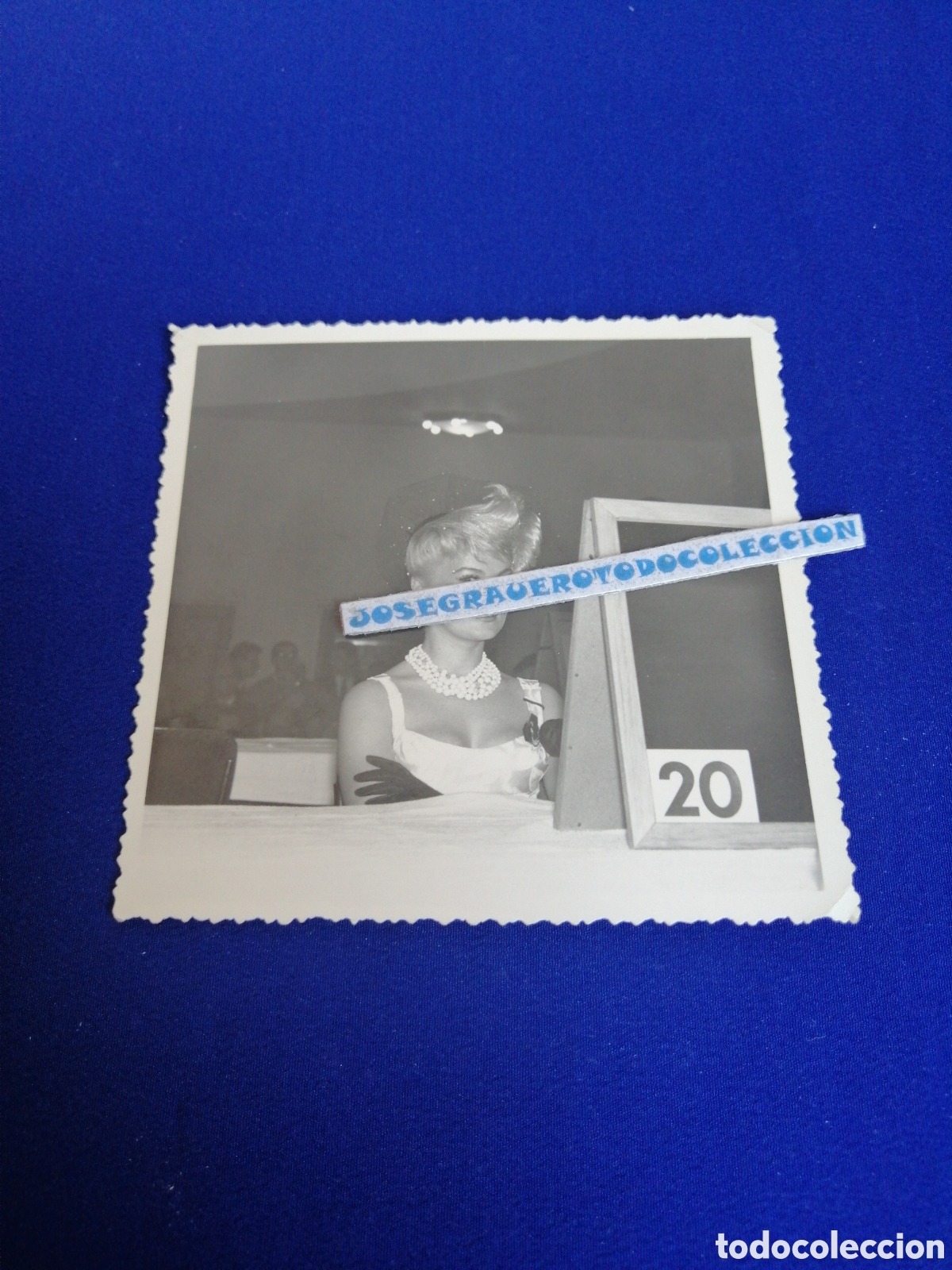 Fotografia antica: MODELO PEINADO ART&Iacute;STICO CONCURSO PEINADOS CARTEL SECURITOTO SIGLO PASADO SELLO PHOTO DESMAREZ