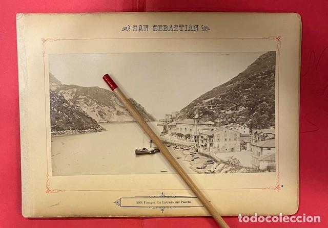 Fotografia antica: FOTOGRAFIA DE SAN SEBASTIAN SIGLO XIX, ENTRADA DEL PUERTO, ALBUMINA