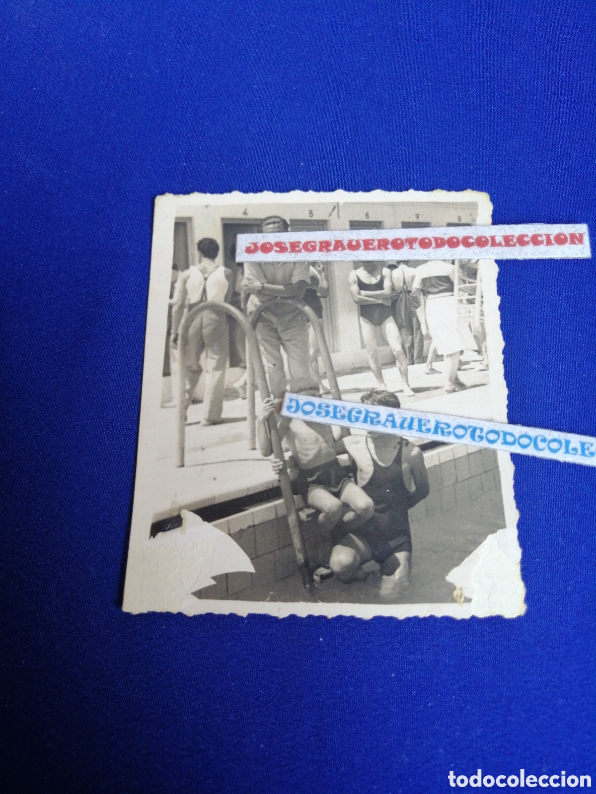 Antique Photography: MODELOS EN LA PISCINA EN BA&Ntilde;ADOR (VALENCIA) A&Ntilde;O 1946 FOTOGRAF&Iacute;A ANTIGUA SIGLO PASADO