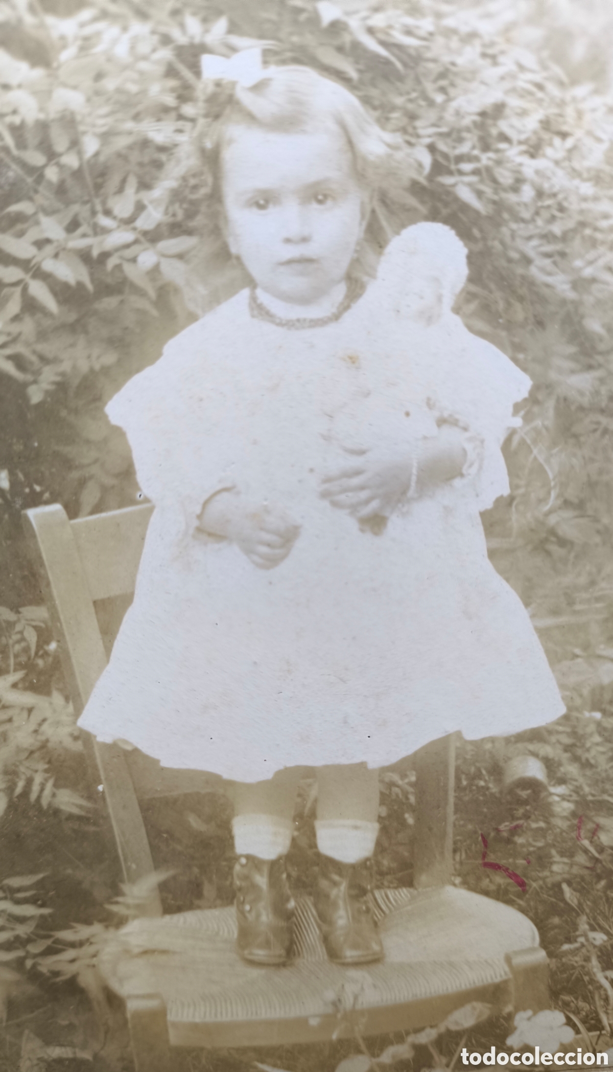 Antique Photography: ALB&Uacute;MINA FOTOGRAF&Iacute;A RETRATO NI&Ntilde;A CON MU&Ntilde;ECA 1906