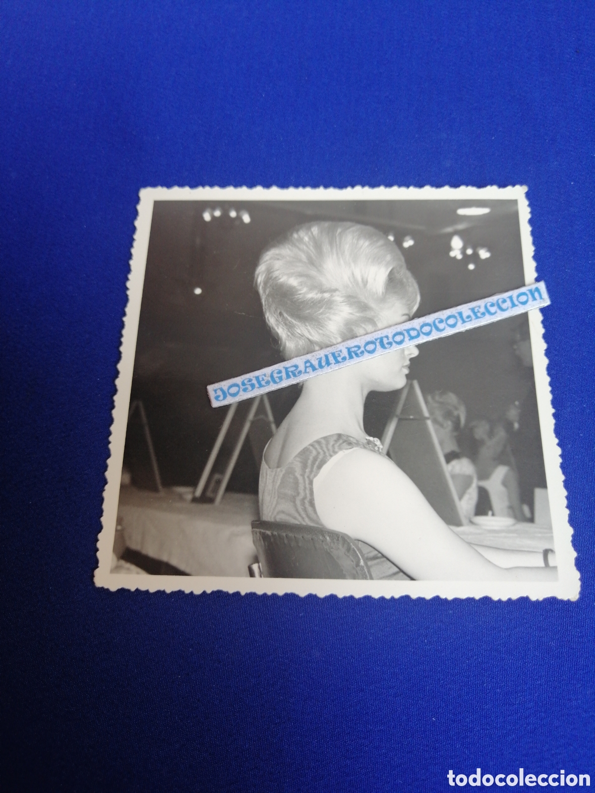 Fotograf&iacute;a antigua: MODELO PEINADO ART&Iacute;STICO CONCURSO PEINADOS CARTEL SECURITOTO SIGLO PASADO SELLO PHOTO DESMAREZ