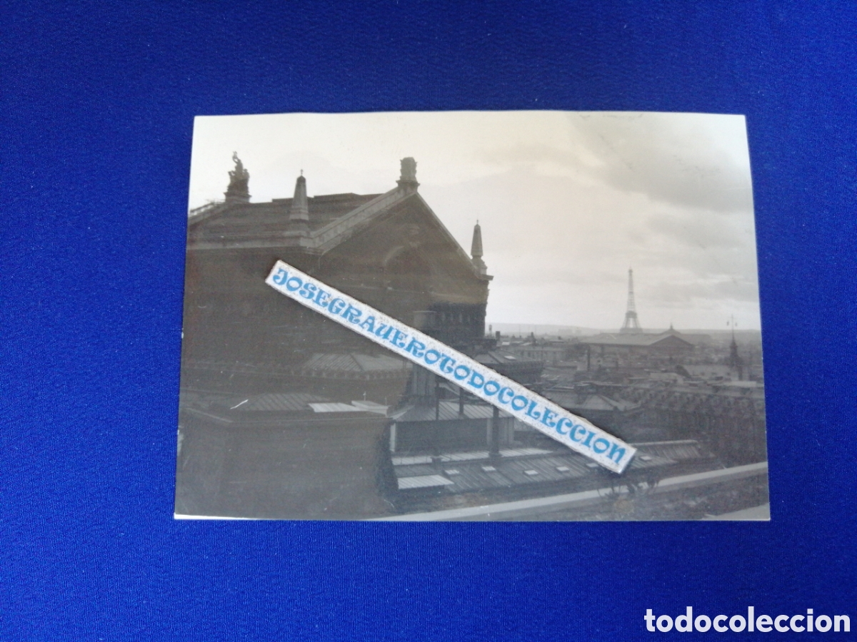 Antique Photography: PAR&Iacute;S (FRANCIA) PANOR&Aacute;MICA DESDE GALER&Iacute;AS LAFAYETTE - OPERA Y TORRE EIFFEL -FOTOANTIGUA SIGLO PASADO