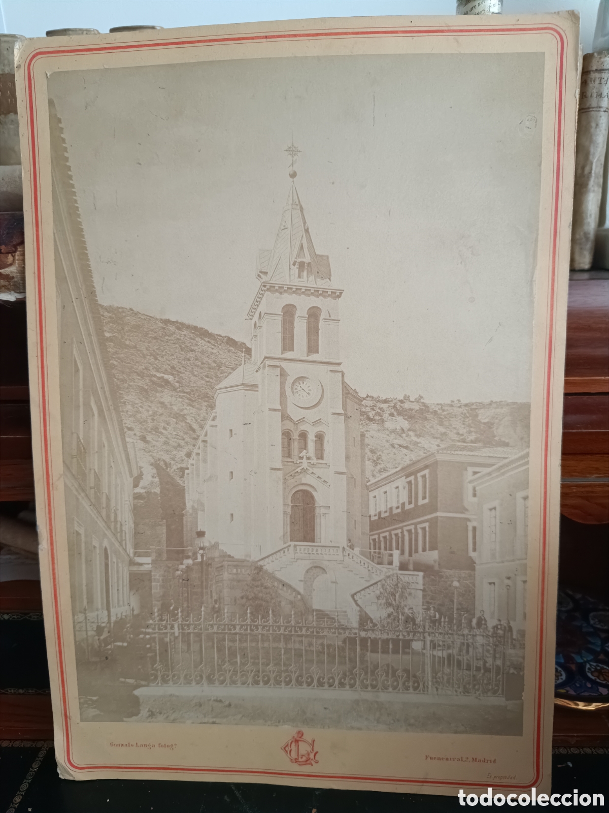 Antique Photography: FOTOGRAF&Iacute;A DE GONZALO LANGA . ERMITA DE LA SALUD DEL BALNEARIO DE ARCHENA, MURCIA SIGLO XIX 29x42 cm