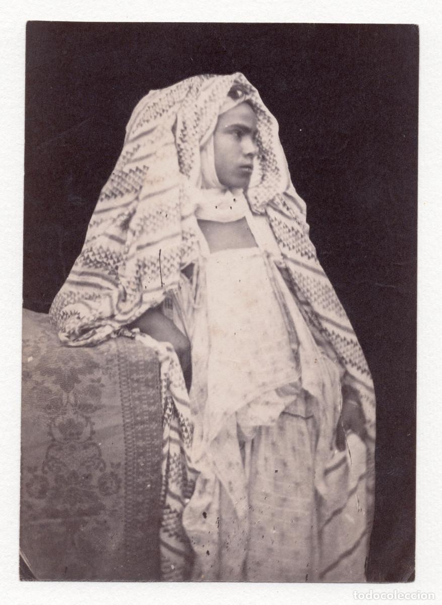 Antique Photography: RETRATO A LA ALB&Uacute;MINA DE UNA NI&Ntilde;A MORISCA SIN DATOS, 9,5X13,5CM.