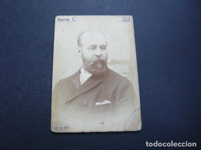 Fotograf&iacute;a antigua: SEGISMUNDO MORET POLITICO ANTIGUA FOTOGRAFIA 12,5 X 9 CM
