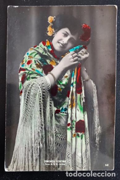 Antique Photography: POSTAL ANTIGUA, FOTOGRAFIA DE LA ACTRIZ Y CUPLETISTA CONCHITA LEDESMA, ESCRITA HACIA 1905