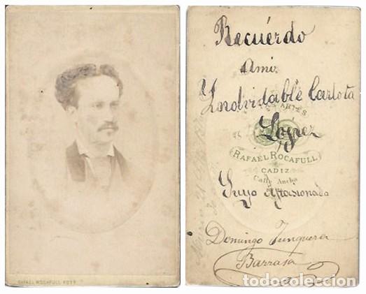 Antique Photography: FOTOGRAFIA RETRATO DE SR. DOMINGO JUNQUERA BARRASA. FOTOGRAFO ROCAFULL (CADIZ) - ALBUMINA-4059