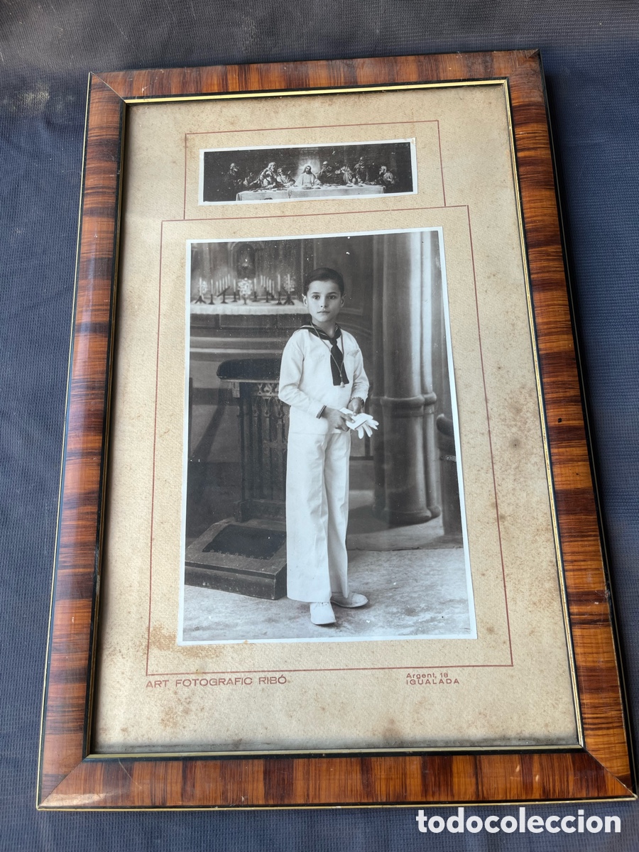 Antique Photography: Fotograf&iacute;a antigua de comuni&oacute;n enmarcada - Igualada