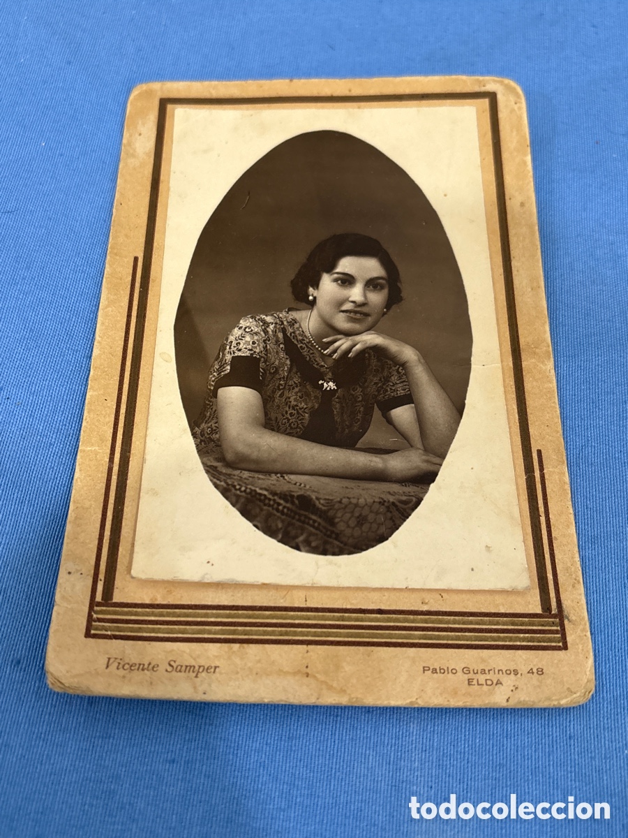 Antique Photography: ANTIGUA FOTOGRAF&Iacute;A,VICENTE SAMPER ELDA,DE CART&Oacute;N *VER FOTOS*,MUJER POSANDO