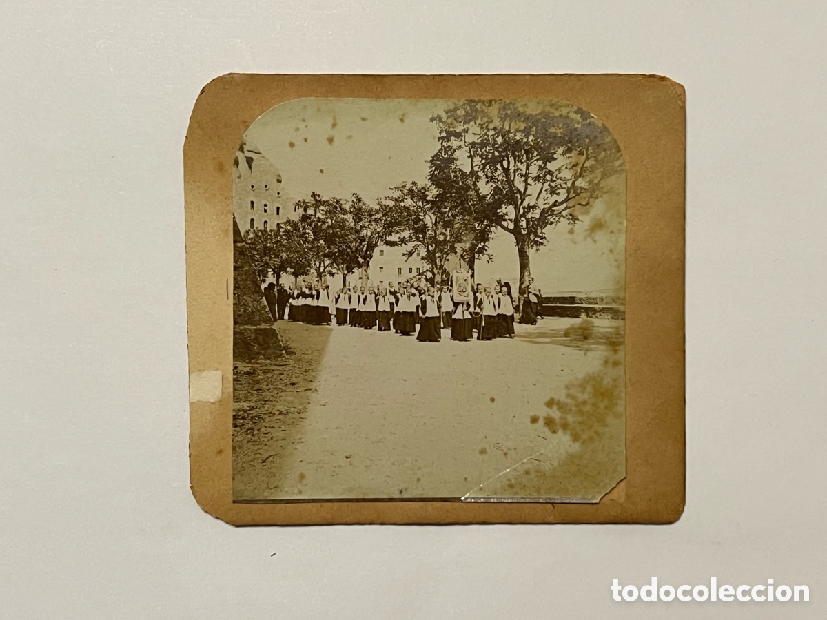 Antique Photography: MONTSERRAT.. Escolan&iacute;a de Procesi&oacute;n cantando el Santo Rosario.. (fin Siglo XIX)