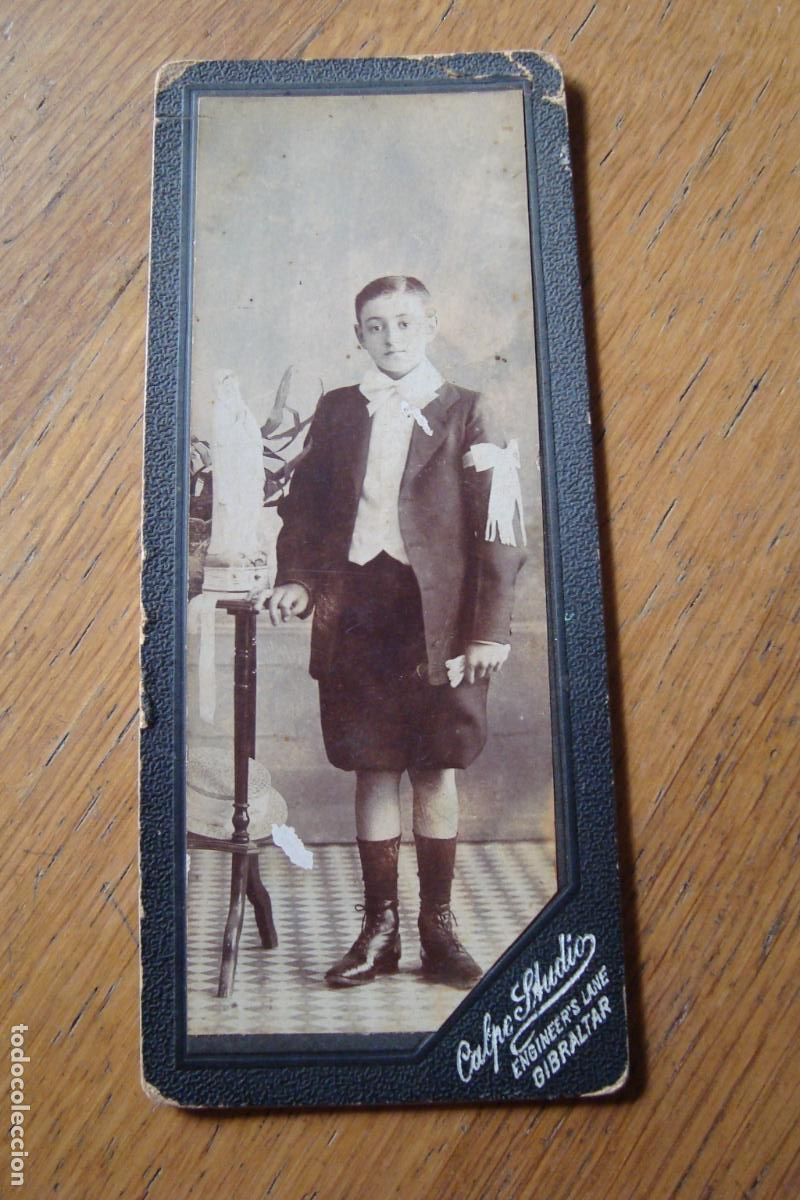 Antique Photography: ANTIGUA FOTOGRAFIA PRIMERA COMUNION NI&Ntilde;O ELADI PEREZ. FOTO CALPE STUDIO GIBRALTAR