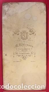 Antique Photography: FOTOGRAFIA S. XIX DE DAMA JOVEN CON PERRO. FOT. E. ALMENARA, CORDOBA, ALBUMINA