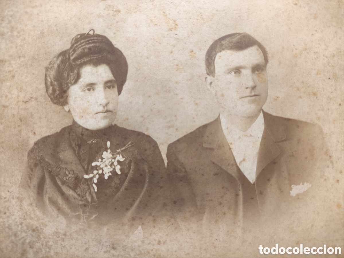 Antique Photography: ALB&Uacute;MINA FOTOGRAF&Iacute;A RETRATO DE ESTUDIO PAREJA MATRIMONIO FOT&Oacute;GRAFO ENRIC ORRIT MANRESA C. 1910