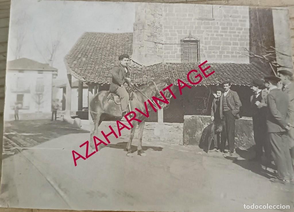 Antique Photography: SIGLO XIX, ALBUMINA, PLAZA DE PUEBLO A IDENTIFICAR, 115X80MM