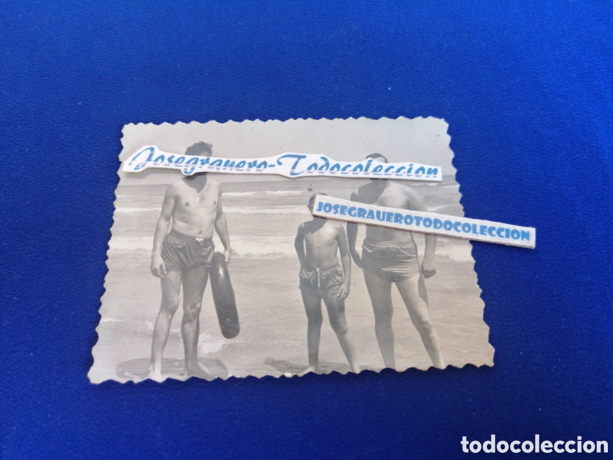 Antique Photography: PLAYA MODELOS EN BA&Ntilde;ADOR CON FLOTADOR FOTOGRAF&Iacute;A ANTIGUA SELLO MARIANO ARAGON - PUERTO SAGUNTO