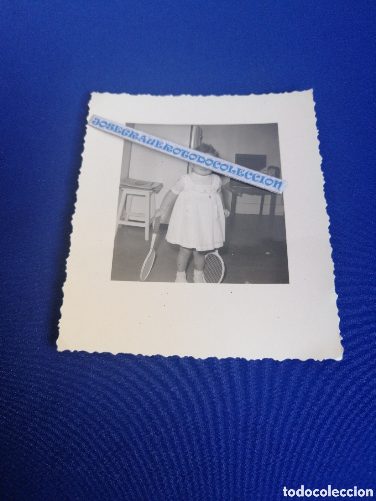 Antique Photography: NI&Ntilde;A MODELO CON RAQUETAS DE TENIS FOTOGRAF&Iacute;A ANTIGUA SIGLO PASADO