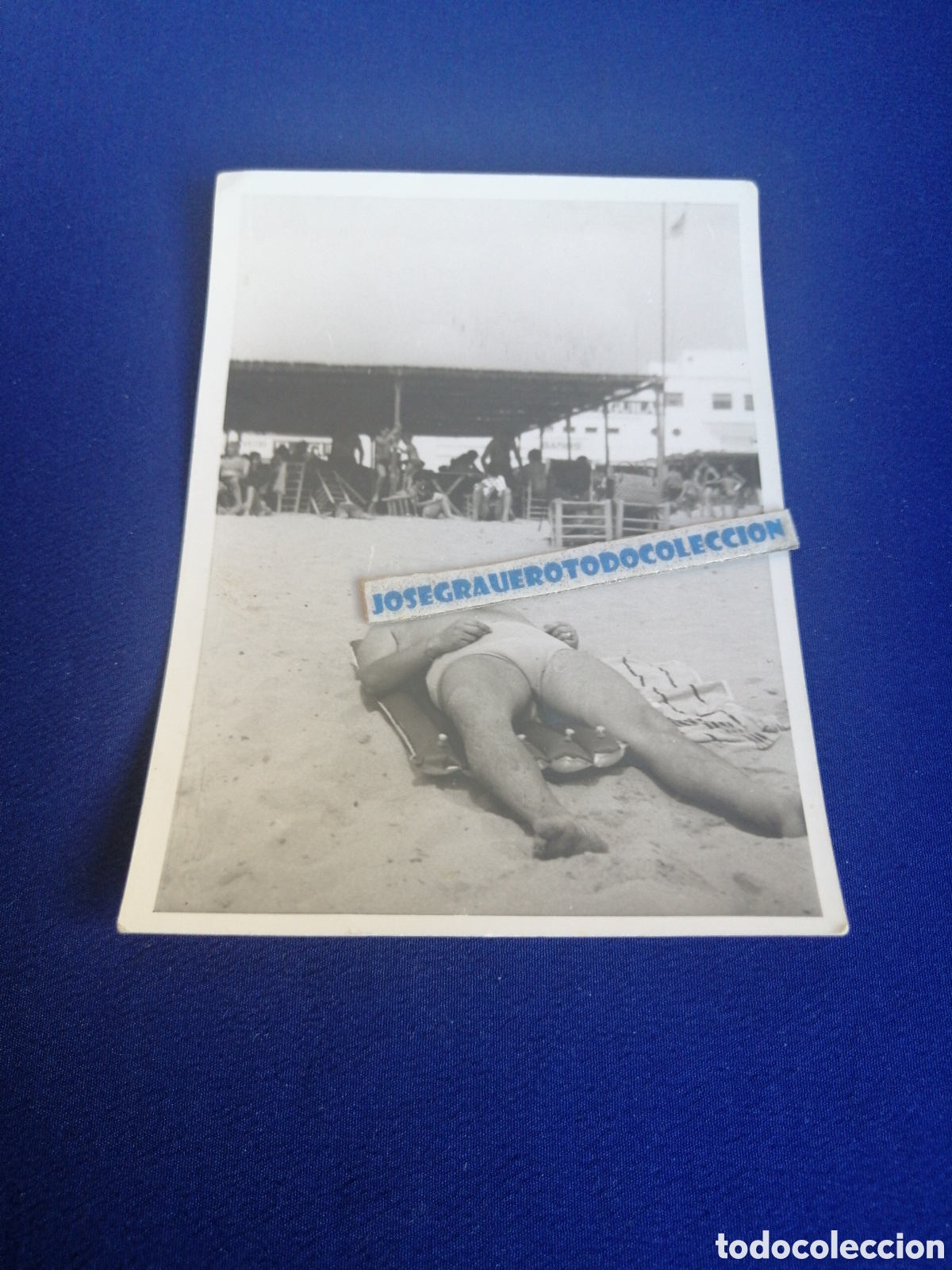 Fotograf&iacute;a antigua: PLAYA MODELO EN BA&Ntilde;ADOR CHIRINGUITO FOTOGRAF&Iacute;A ANTIGUA