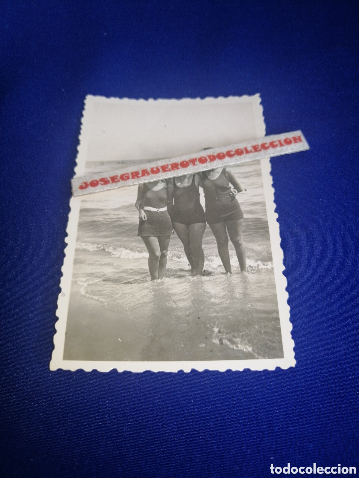 Antique Photography: PLAYA MODELOS EN BA&Ntilde;ADOR POSANDO FOTOGRAF&Iacute;A ANTIGUA SIGLO PASADO