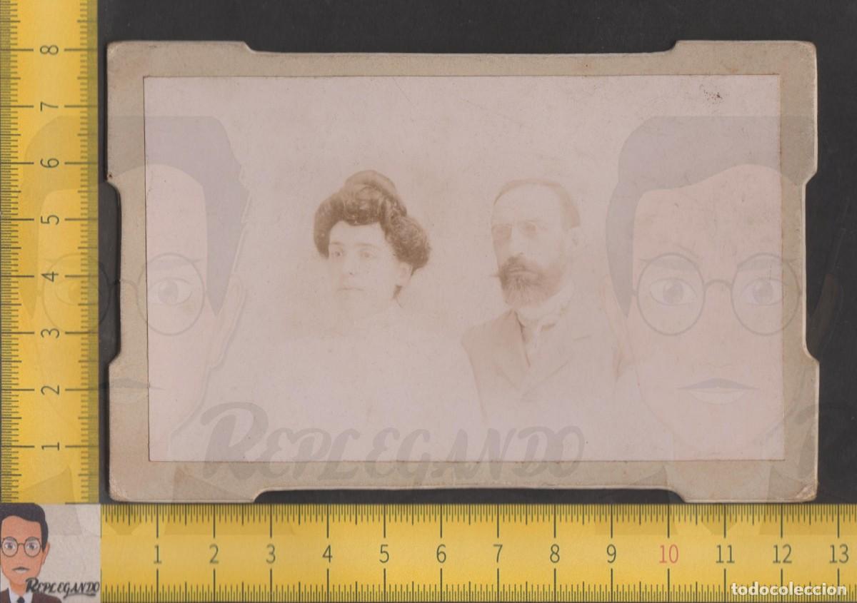 Antique Photography: RETRATO ELEGANTE MATRIMONIO - HOMBRE MUJER SERIOS - FOTO ANTIGUA ESTUDIO CIRCA 1900 - ESPA&Ntilde;A