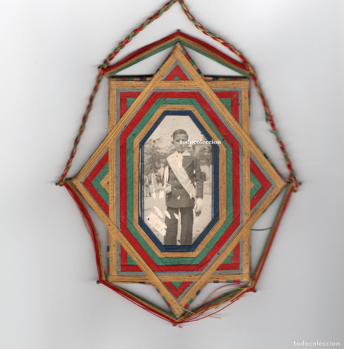 Antique Photography: MARCO DE HILOS. ARTESAN&Iacute;A POPULAR. NI&Ntilde;O COMUNI&Oacute;N.