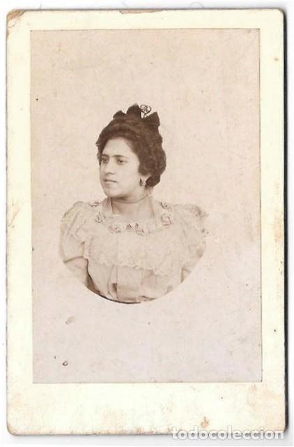 Antique Photography: FOTOGRAFIA DE SE&Ntilde;ORA. SOBRE 1880. SIN DATOS DE FOTOGRAFO. DEDICATORIA EN REVERSO - ALBUMINA-4133