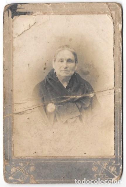 Antique Photography: FOTOGRAFIA DE ANCIANA SOBRE 1900. FOTO CADIZ. MUY DESLUCIDA - ALBUMINA-4139