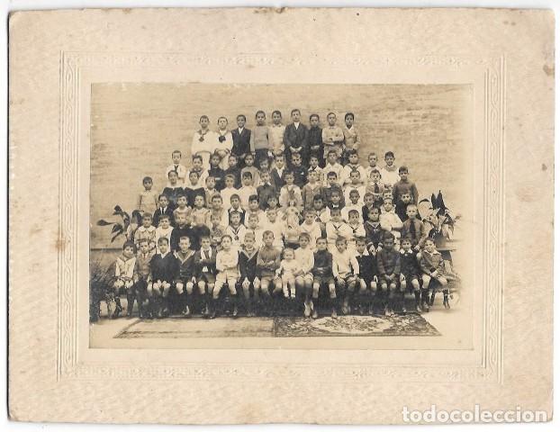 Antique Photography: FOTOGRAFIA DE GRUPO DE NI&Ntilde;OS ESCOLARES. SIN DATOS DE FOTOGRAFO. SOBRE 1920 - ALBUMINA-4150