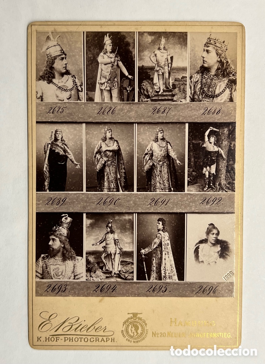 Antique Photography: HAMBURGO, Alemania.. Fotograf&iacute;a E. Bieber.. Actores Teatro de la escena Alemana (a.1896)