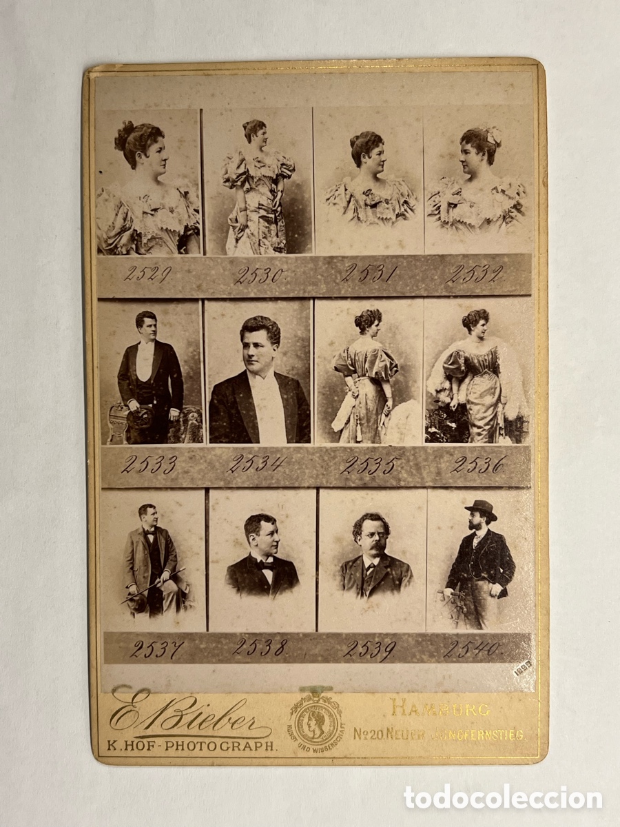 Antique Photography: HAMBURGO, Alemania.. Fotograf&iacute;a E. Bieber.. Actores Teatro de la escena Alemana (a.1896)