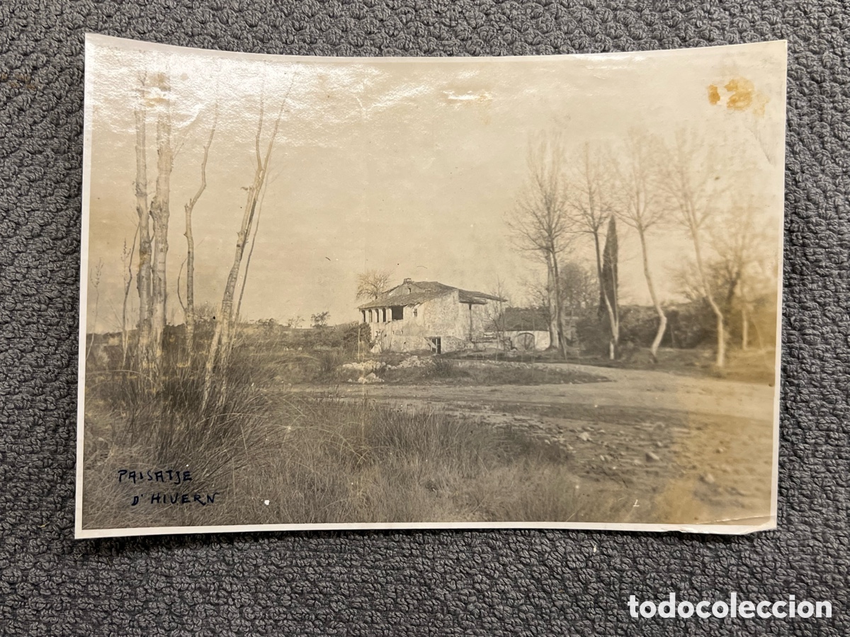 Fotografia antiga: L&rsquo;ESPLUGA DE FRANCOLI, Tarragona.. Masia.. Pasatje d&rsquo;hivern (h.1920?)