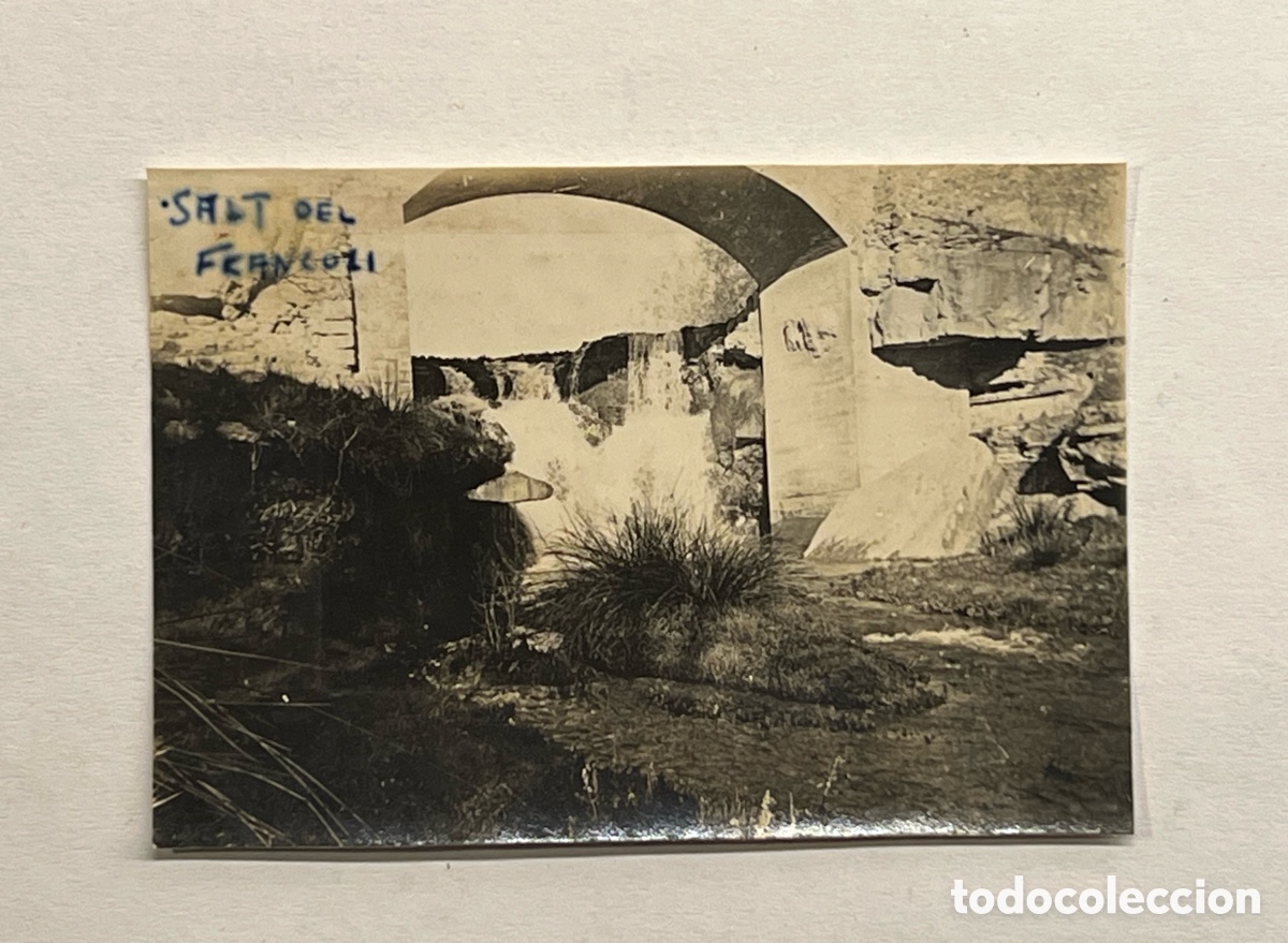 Fotografia antiga: L&rsquo;ESPLUGA DE FRANCOLI, Tarragona.. Salt d&rsquo;aigua al Francoli (h.1920?)