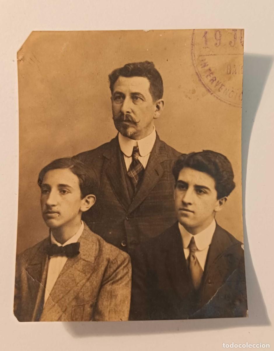 Fotografia antiga: POSTAL FOTOGR&Aacute;FICA ORIGINAL SIGLO XIX-XX - RETRATO TRIPLE - FORMATO 5,5 x 7 CM