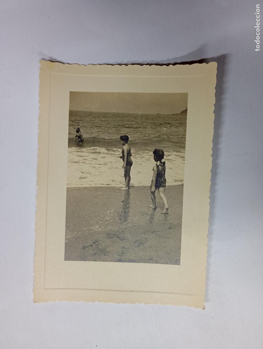Fotografia antica: ANTIGUA FOTOGRAF&Iacute;A NI&Ntilde;OS EN LA PLAYA. TDKP27L