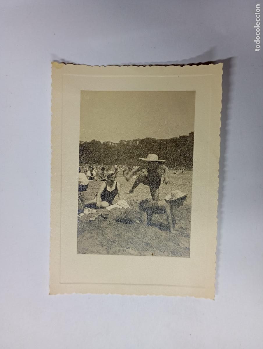 Fotografia antica: ANTIGUA FOTOGRAF&Iacute;A NI&Ntilde;OS EN LA PLAYA. TDKP27L
