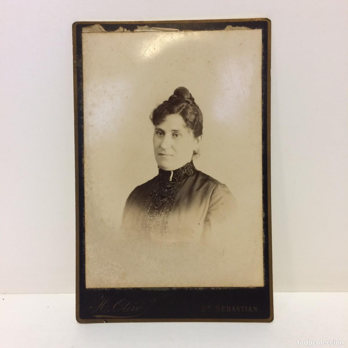 Fotografia antiga: Fotograf&iacute;a Antigua: Retrato Mujer - Fot&oacute;grafo H. Otero, San Sebastian