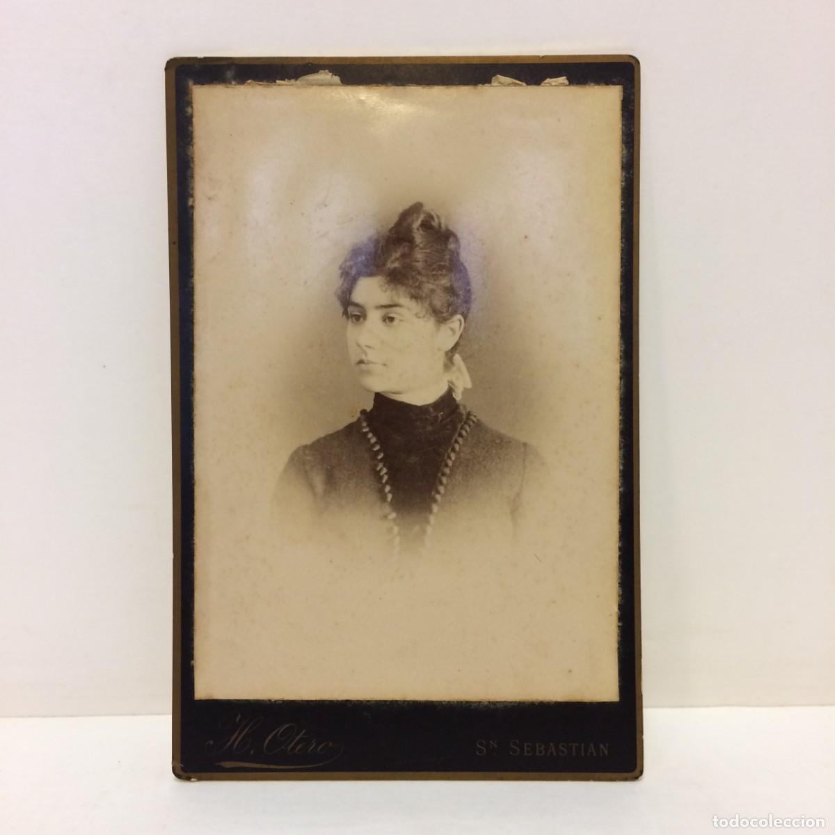 Fotografia antica: Fotograf&iacute;a Antigua: Retrato Mujer - Fot&oacute;grafo H. Otero, San Sebastian