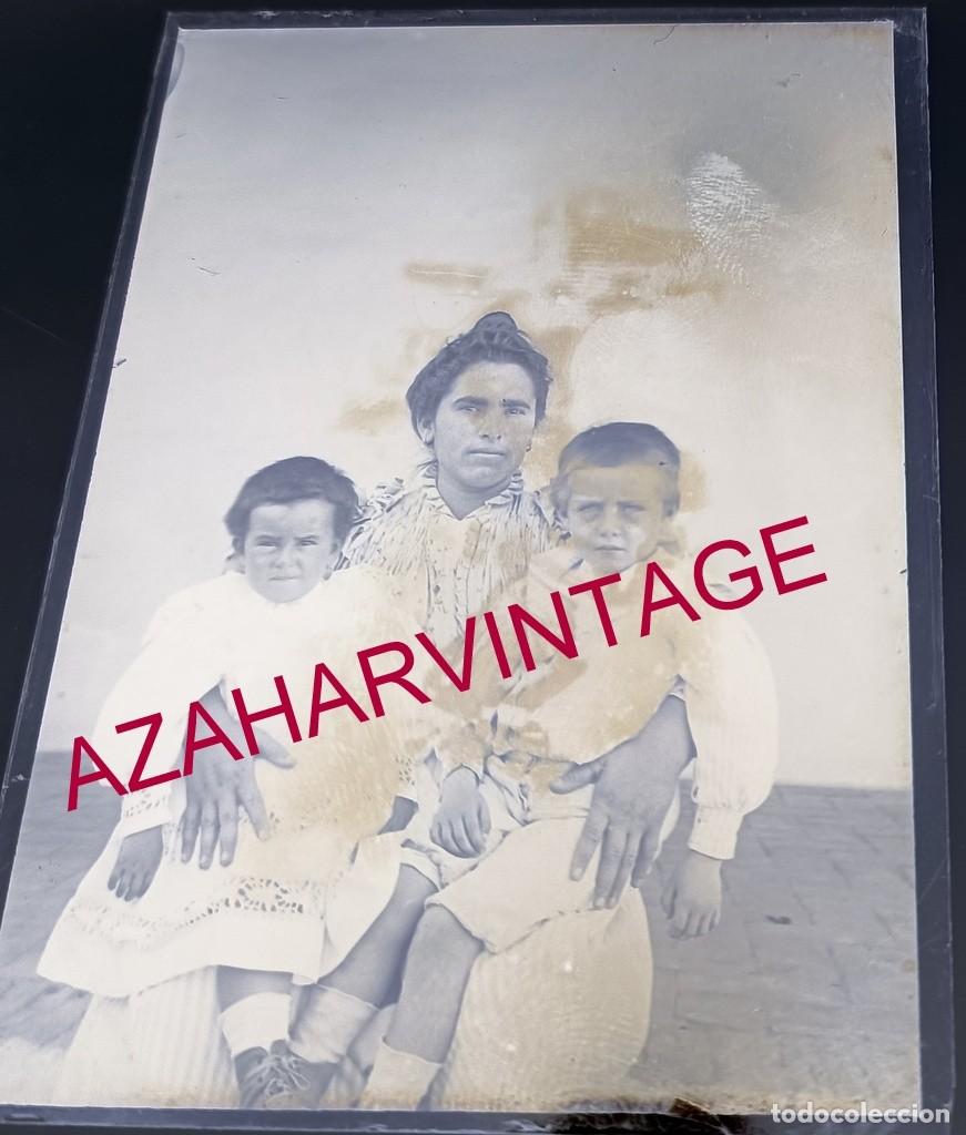 Fotograf&iacute;a antigua: ANTIGUO CRISTAL POSITIVO, SIGLO XIX, LOTE PROCEDENTE DE MALAGA